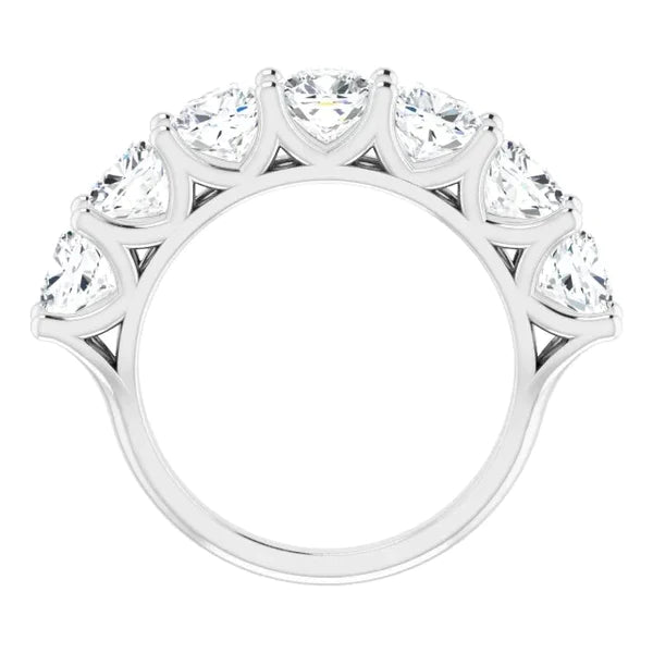 Alliance Demi-Eternité Coussin Réel Diamant Comfort Fit 5,25 Carats