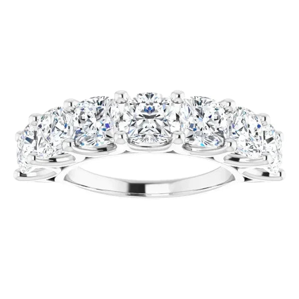Alliance Demi-Eternité Coussin Réel Diamant Comfort Fit 5,25 Carats