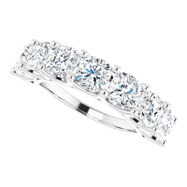 Alliance Demi-Eternité Coussin Réel Diamant Comfort Fit 5,25 Carats