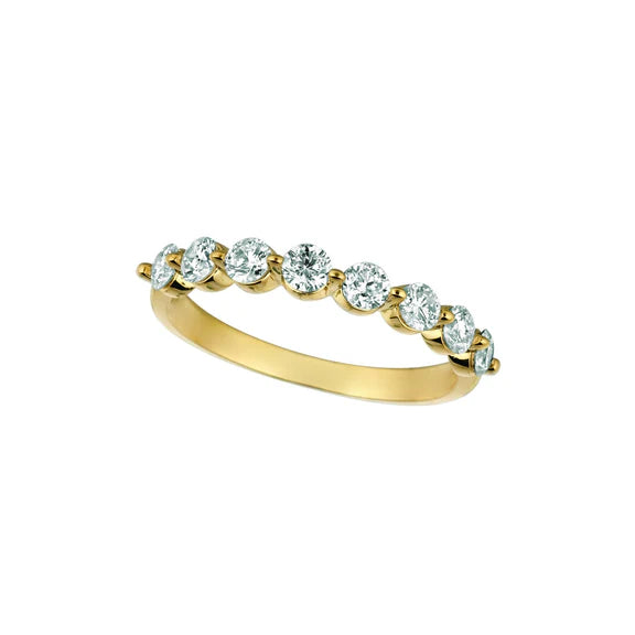Alliance Demi Éternité Réel Diamant 0.75 Carats Or Jaune 14K