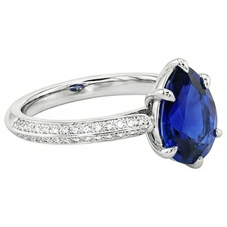 naturel pear diamant 3.50carats alliance sur blanc