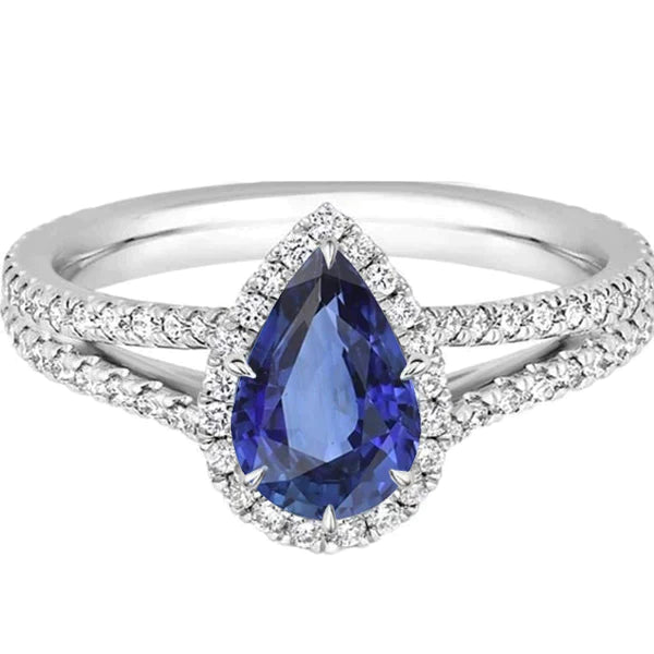 Alliance Diamant Saphir Halo