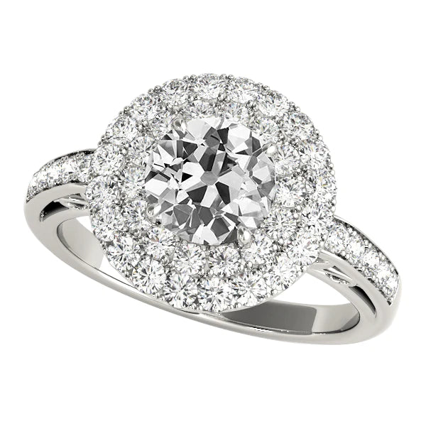 Alliance Double Halo Vieux Mineur Réel Diamant Bijoux Femme 5.50 Carats