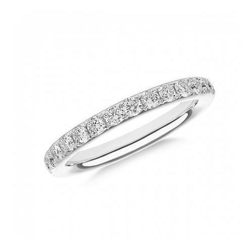 Alliance En Réel Diamant Taille Brillante de 2,8 Carats En Or Blanc 14K
