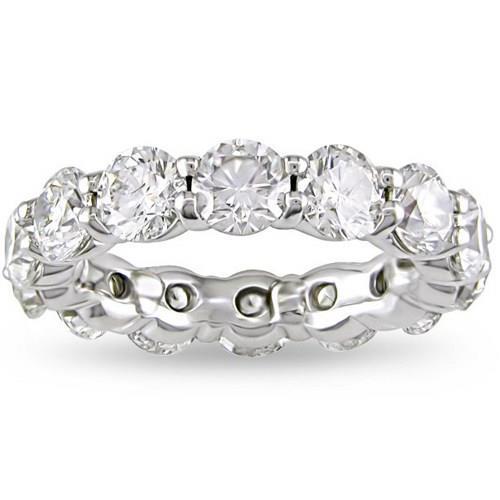 Alliance Éternité Authentique Diamants Ronds 6.30 Carats Or Blanc 14K