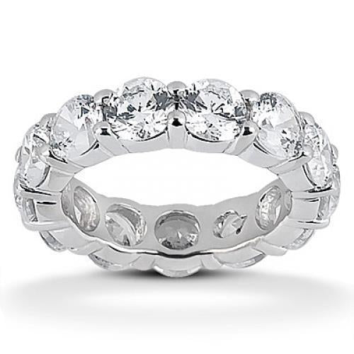 Alliance Eternité En Or Blanc 5.85 Carats Avec Véritable Diamants Ronds