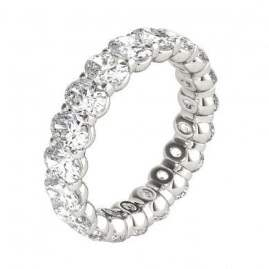 Alliance Eternité Naturel Diamant Taille Ovale 6 Carats En Or Blanc Massif