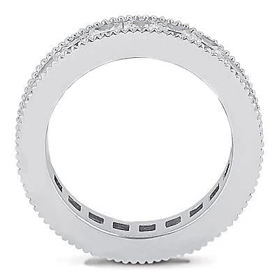 Alliance Eternité Réel Diamant Princesse De 4.40 Carats