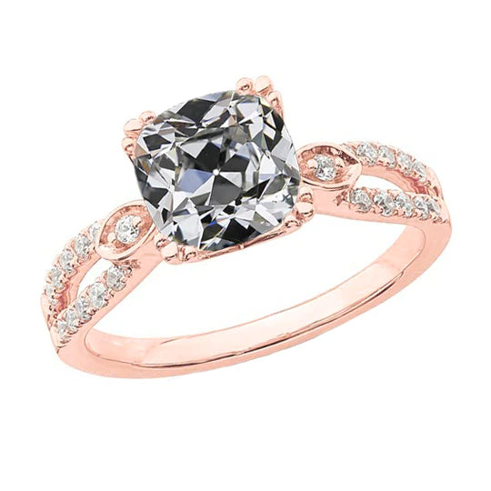 Alliance Femme Ronde & Coussin Vieux Mineur Réel Diamant 6.75 Carats