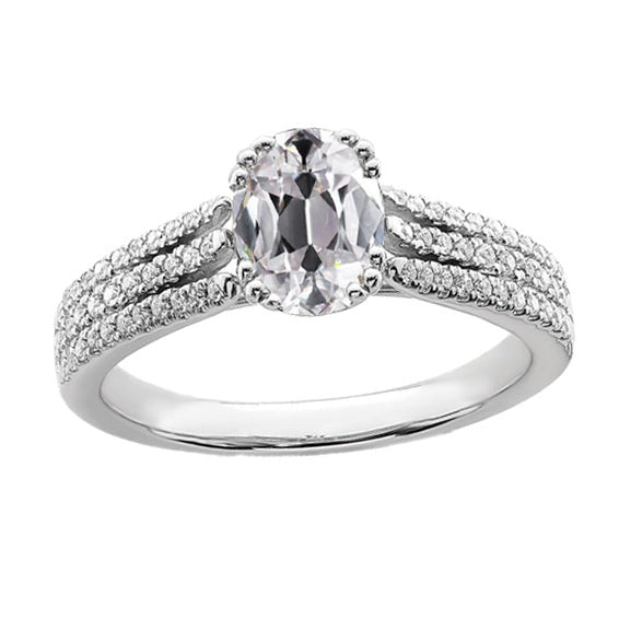 Alliance Femme Ronde & Ovale Réel Diamant Taille Ancienne 5.50 Carats