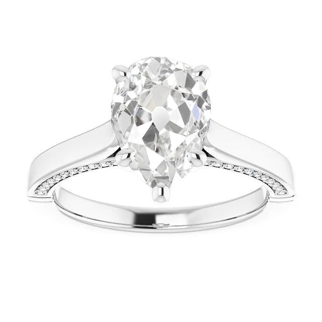 Alliance Femme Ronde & Poire Vieux Mineur Véritable Diamants 5.75 Carats