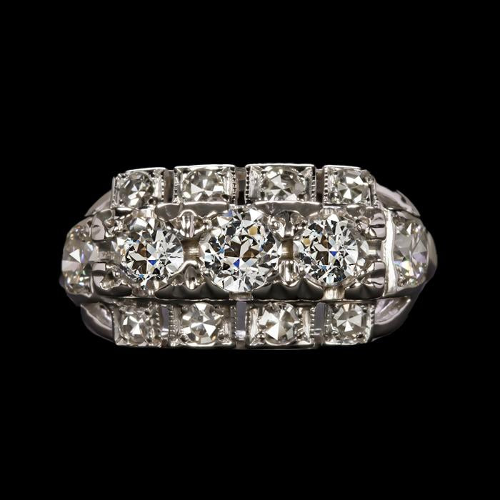 Alliance Femme Ronde Vieux Mineur Réel Diamant Style Antique 3.25 Carats
