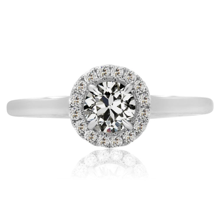 Alliance Halo Ronde Vieux mineur Véritable Diamant Or Blanc 3.50 Carats