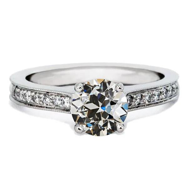 Alliance Or Blanc Véritable Diamant Rond Taille Mine 3 Carats Bijoux