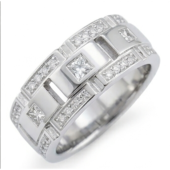 Alliance Réel Diamant Eternité 2.72 Carats Bijoux Homme