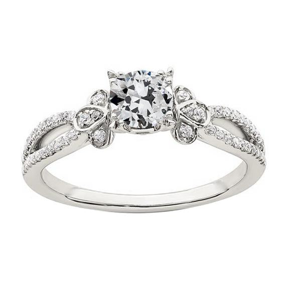 Alliance Réel Diamant Taille Vieille Mine Or Tige fendue 3.50 Carats