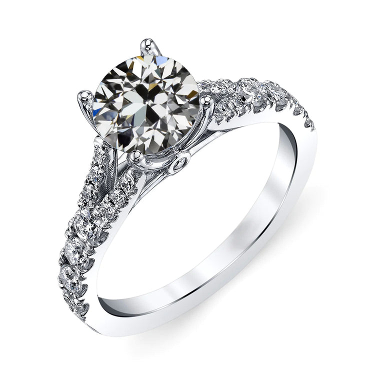 Alliance Ronde Ancien Mineur Réel Diamant Cathédrale Parure Bijoux 5 Carats