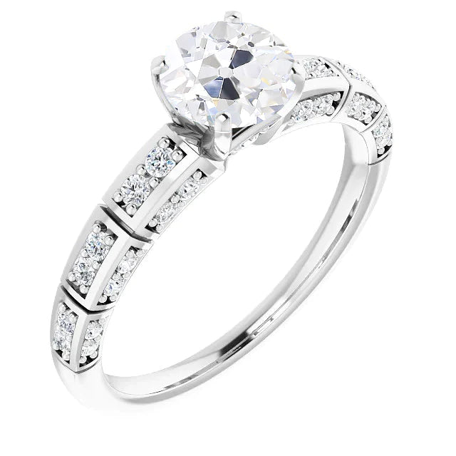 Alliance Ronde Ancienne Mine Cut Réel Diamant 4 Carats Or Dames Bijoux