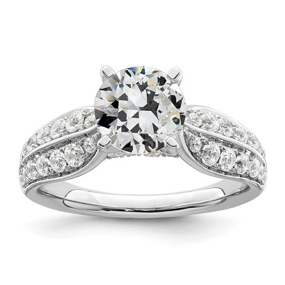 Alliance Ronde Vieille Mine Réel Diamant Taille Bijoux Or 4 Carats