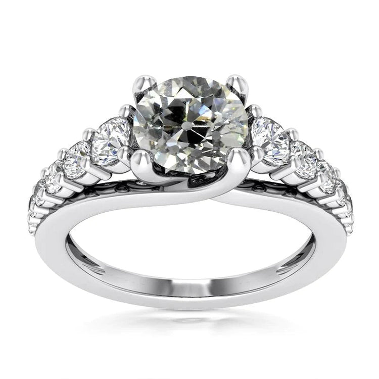 Alliance Ronde Vieux Mineur Réel Diamants Sertie Griffe 5.75 Carats