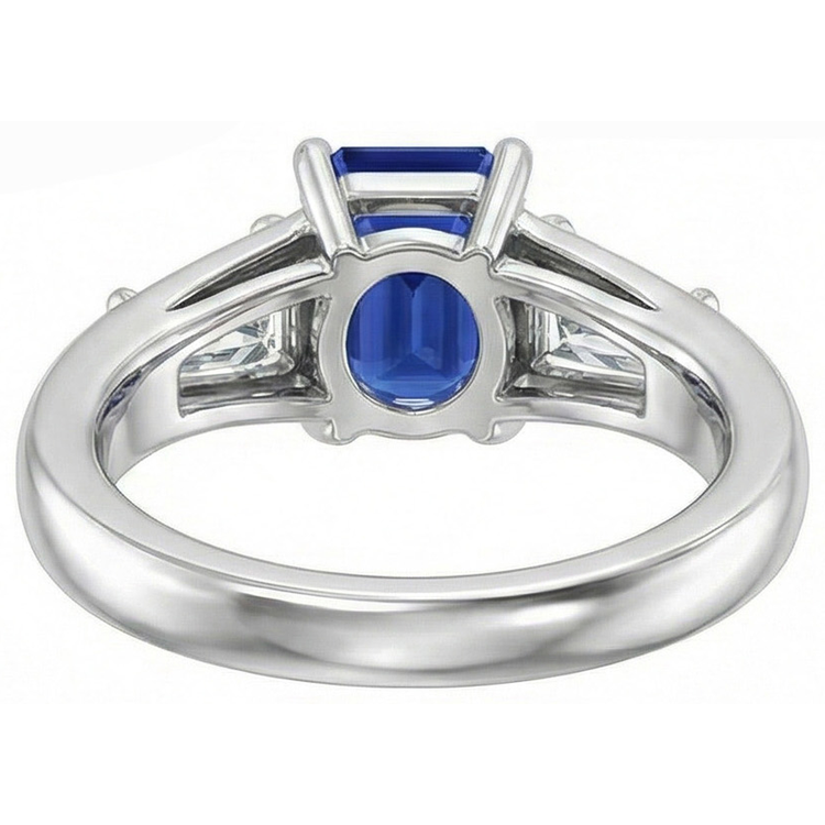 naturel baguette diamant 3carats alliance vue de profil