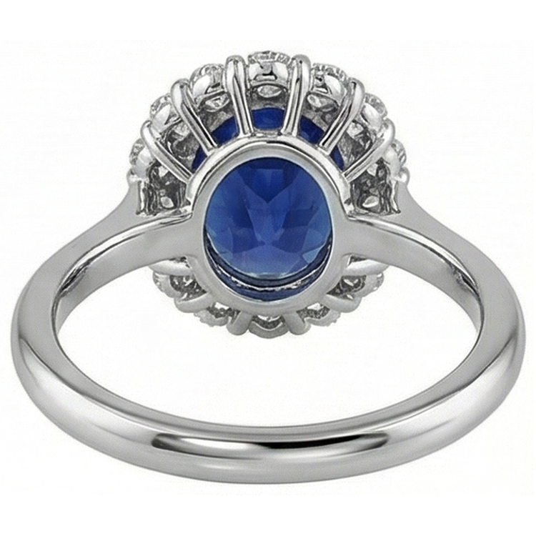 Alliance Saphir Et Diamants Naturels Extraits des Mines ( et non cultivés en laboratoire ) 8.50 Carats Or Blanc 14K