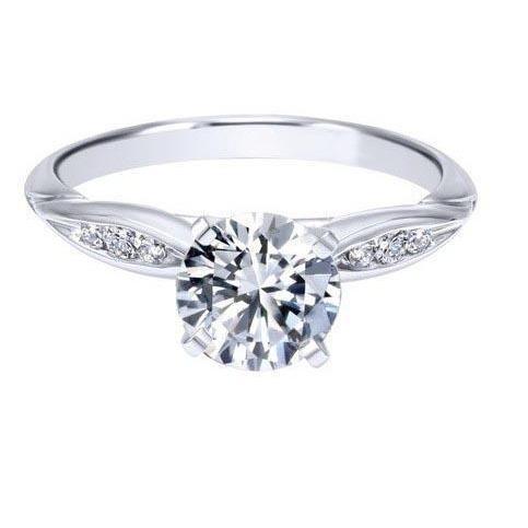 Alliance Scintillante Réel Diamants 3.10 Carats Or Blanc 14K