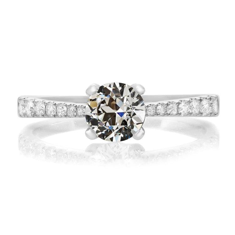 Alliance Solitaire Avec Accents Naturel Diamant Rond Taille Ancienne 3.50 Carats