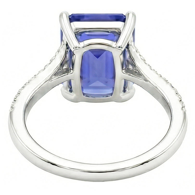 Alliance Solitaire Émeraude Saphir Bleu 2.50 Carats