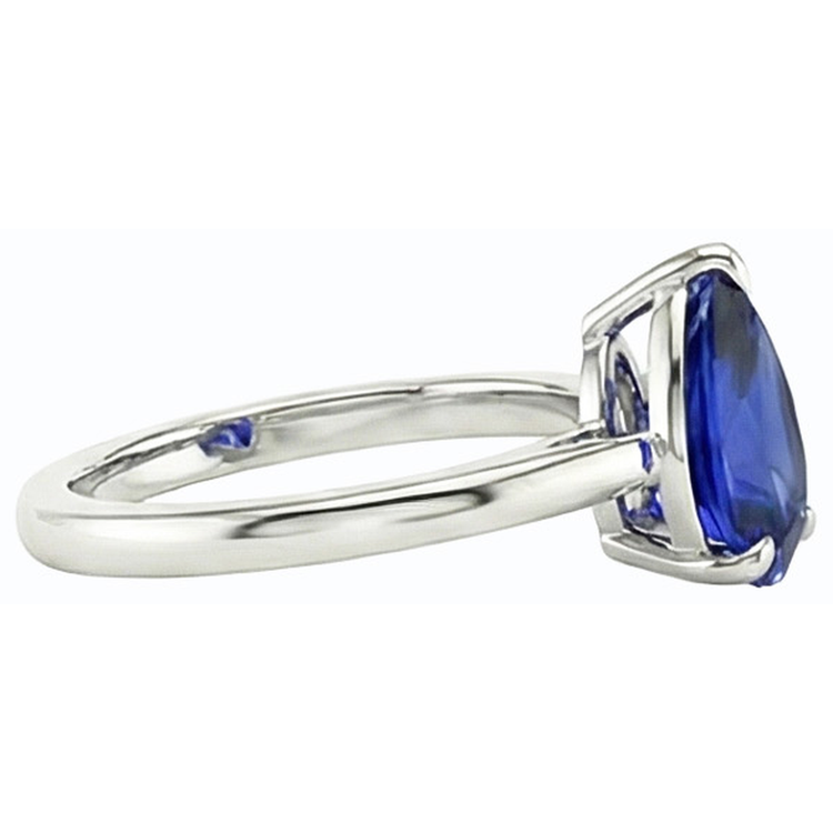 naturel pear diamant 2.50carats alliance vue de profil