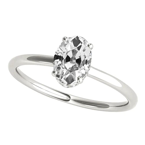 Alliance Solitaire Naturel Diamant Ovale 2 Carats