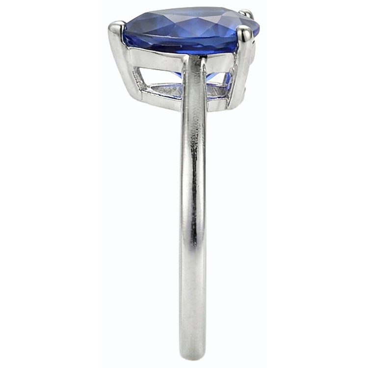 Alliance Solitaire Saphir Ceylan Or Blanc 14K Poire 1.50 Carats