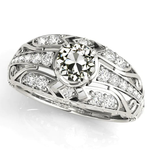 Alliance Style Ancien Ronde Vieux Réel Diamant Mineur 4 Carats