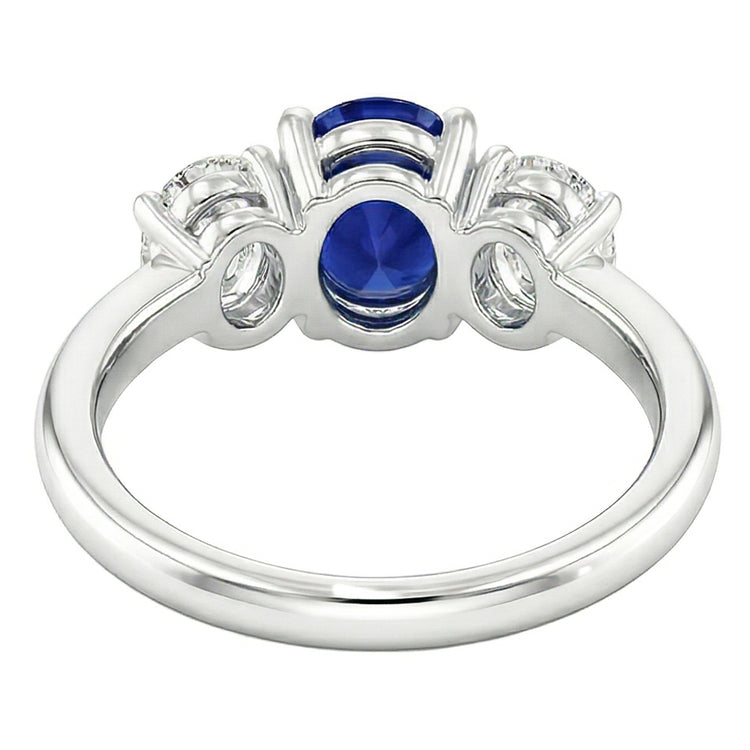 naturel oval diamant 2.50carats alliance vue de profil