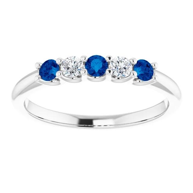 Alliance d'anniversaire 1 carat sertie de griffes en U or blanc 14 carats - HarryChadEnt.FR