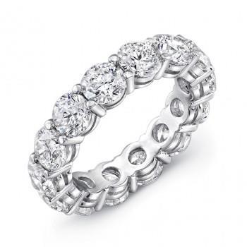 Alliance éternité diamant rond 5.60 carats en or blanc 14 carats - HarryChadEnt.FR