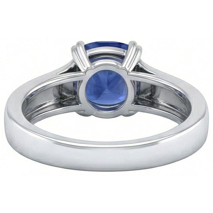 Alliance Solitaire Saphir Ceylan 1.80 Ct Or Blanc
