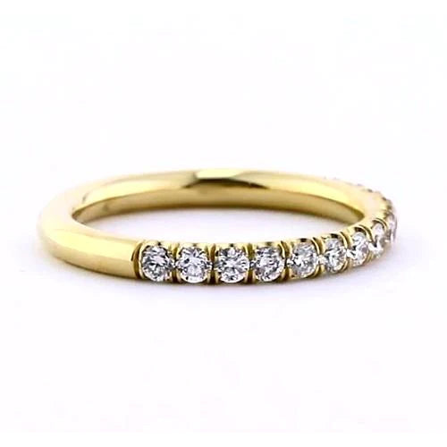 Anneau D'Anniversaire Naturel Diamant Comfort Fit Bijoux En Or Jaune 0.50 Carats