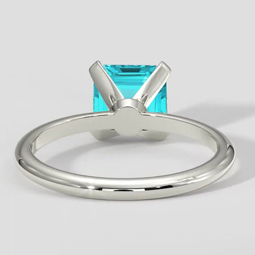 Asscher Paraiba Ring Solitaire 14k