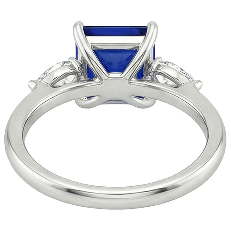 naturel pear diamant 4carats bague sur blanc
