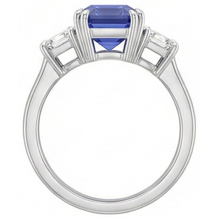naturel diamant 3carats bague vue de profil
