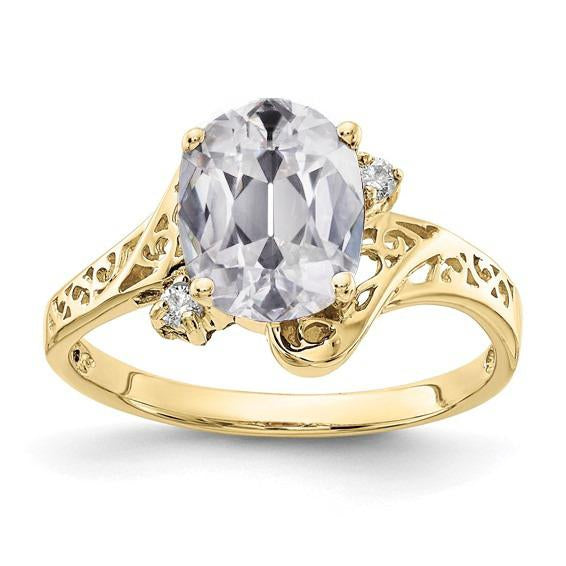 Bague 3 Pierres Style Vintage Ronde & Ovale Naturel Diamant Taille Ancienne 4.50 Carats