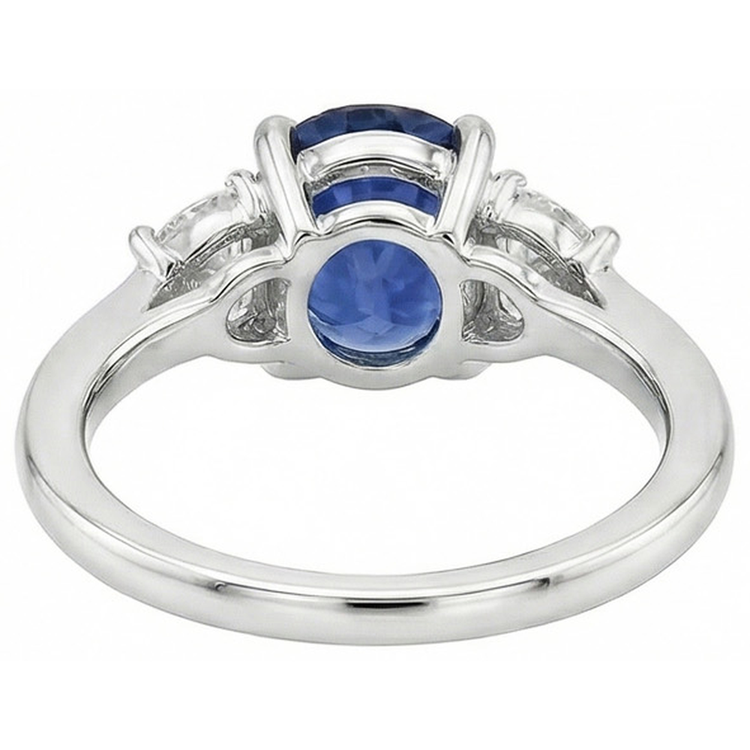 naturel oval diamant 2carats bague sur blanc