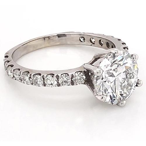 Bague Accent Naturel Diamant Femme 3 Carats 6 Griffes Serti Bijoux Neuf