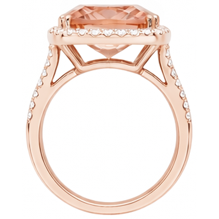 naturel cushion morganite 17carats bague sur blanc
