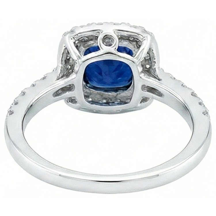 naturel cushion diamant 3.50carats bague vue de profil