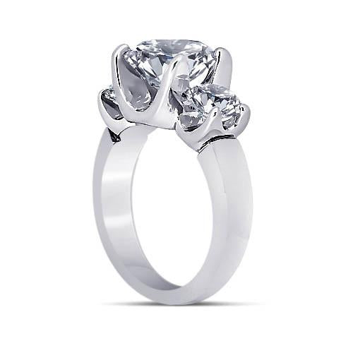 Bague Anniversaire 3 Pierres Véritable Diamants Ronds Femme Bijoux 3.50 Carats