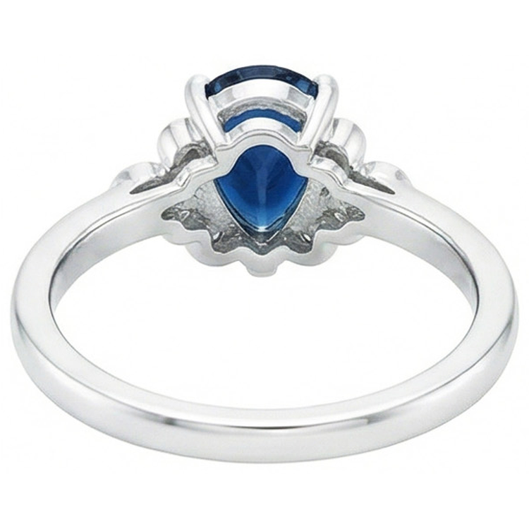 naturel pear diamant 2.30carats bague sur blanc