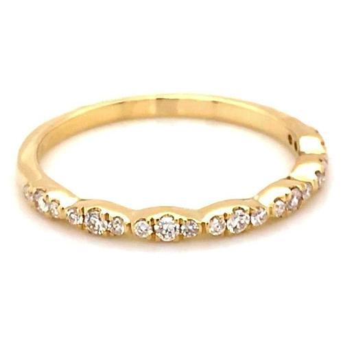 Anniversaire De Mariage 0.50 Carats Naturel Diamant Rond Or Jaune 14K