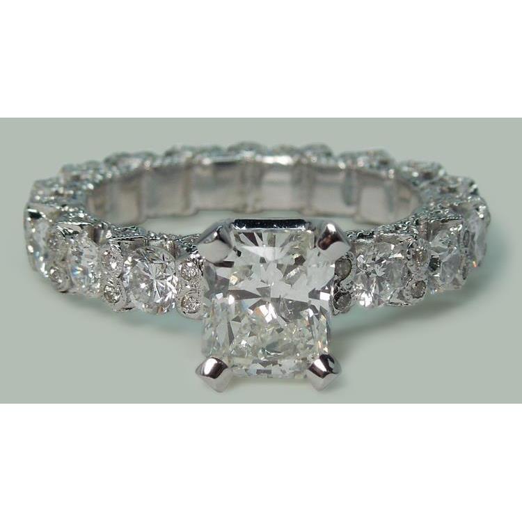 Bague Anniversaire De Mariage à 3,75 Cts De Réel Diamants Ronds Et Radiants